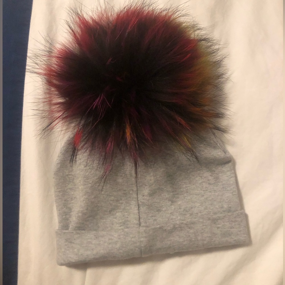 Kids gray cotton beanie hat